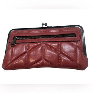 EUC Patricia Nash Kiss Lock Clutch / Wallet in Old Rose